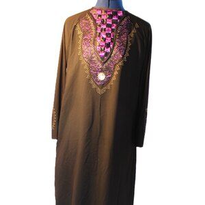 Arabic Women's Youssef Tex Long Dress Black Purple